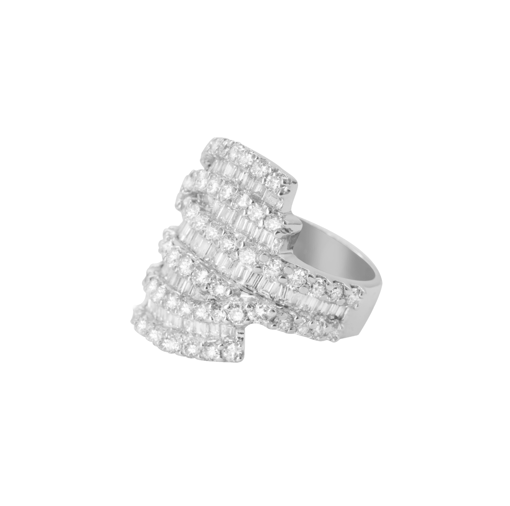 2339931010.png Classic Diamond Ring with Baguette - Image 1