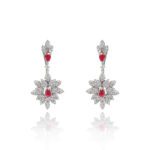 Classic Diamond Earrings with Ruby