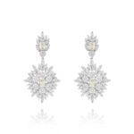 Classic Diamond Earrings with Colored Stones