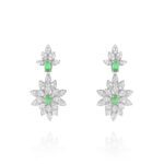 Classic Diamond Earrings with Emerald