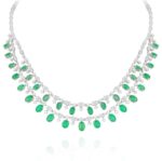 Classic Diamond Necklace with Emerald