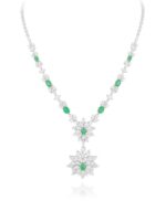 Classic Diamond Necklace with Emerald