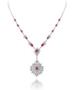 Classic Diamond Necklace with Ruby