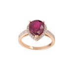 Classic Diamond Ring with Ruby