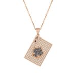 Cards Diamond Necklace with Black Diamond