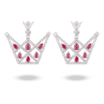 Emblem Diamond Earrings with Ruby