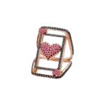 Cards Ring with Ruby and Black Diamond