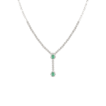 Classic Diamond Necklace with Emerald