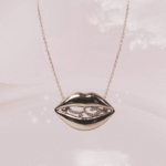 Lips Diamond Necklace Love in Arabic