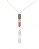 Lipstick Diamond Necklace with Black Diamond and Ruby