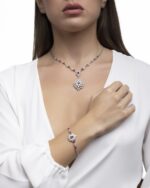 Classic Diamond Necklace with Ruby - Image 3