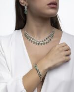 Classic Diamond Necklace with Emerald - Image 3