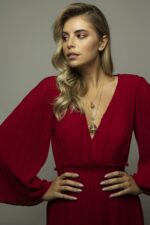 Crown 3D Diamond Necklace with Sapphire - Image 2