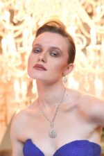 Classic Diamond Earrings with Colored Stones - Image 2