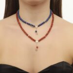Initial Diamond Necklace with Precious Beads - Image 2