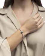 Classic Diamond Bracelet with Emerald - Image 2