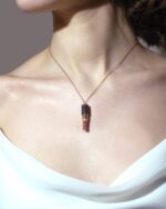 Lipstick Diamond Necklace with Black Diamond and Ruby - Image 2