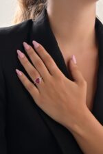 Daily Dazzle Diamond Heart Ring with Ruby - Image 2